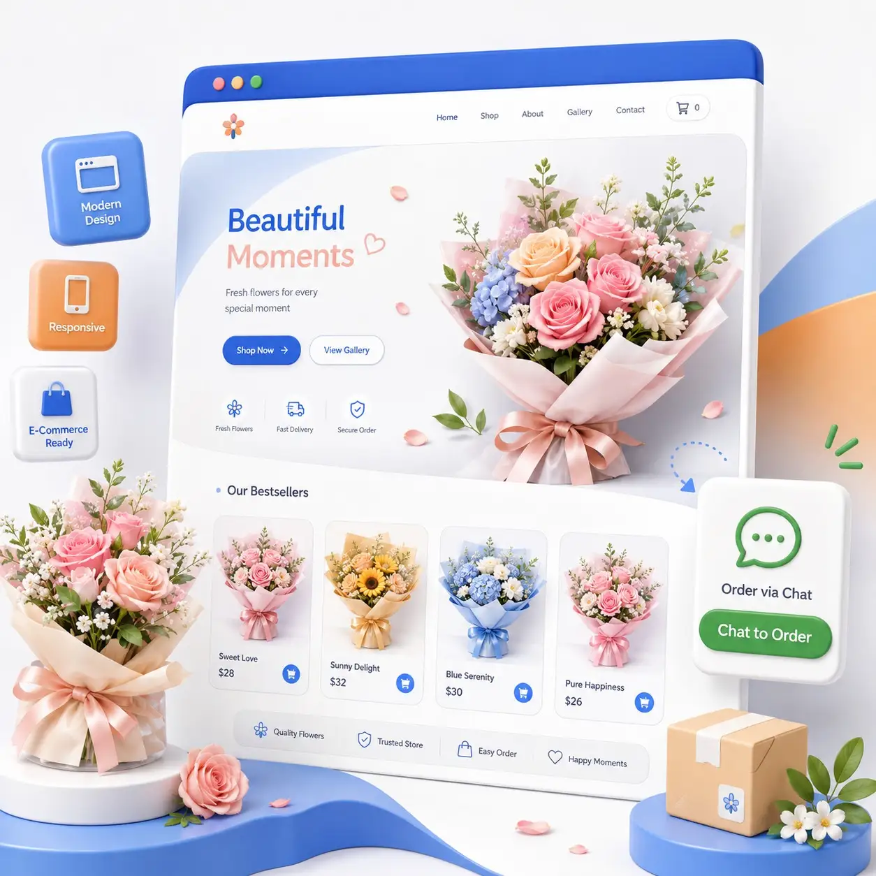 FloraTech - Landing Page Florist Minimalis & Modern