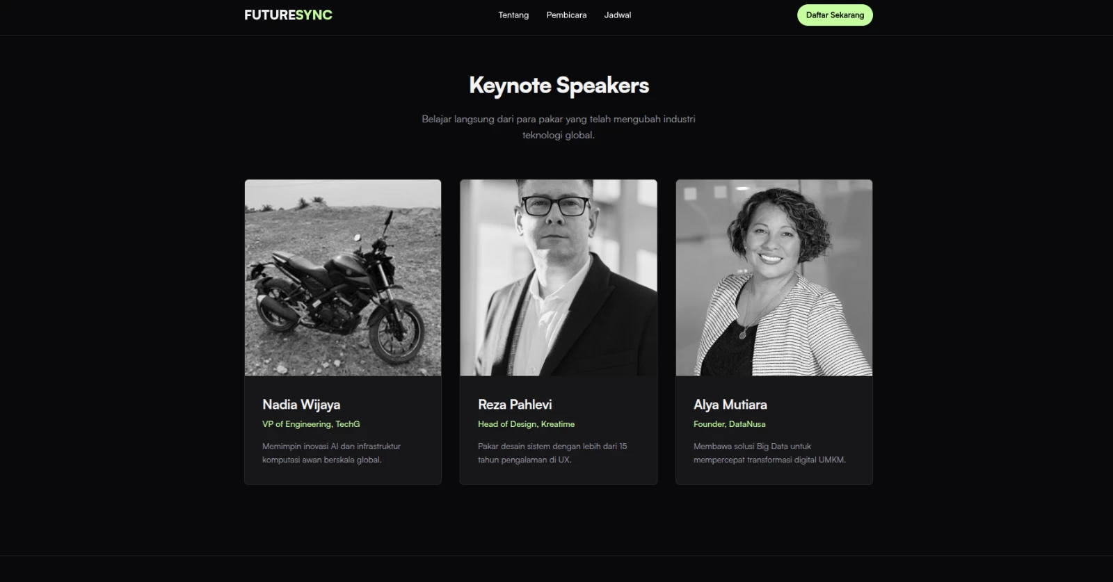 Professional Event Landing Page detail 3